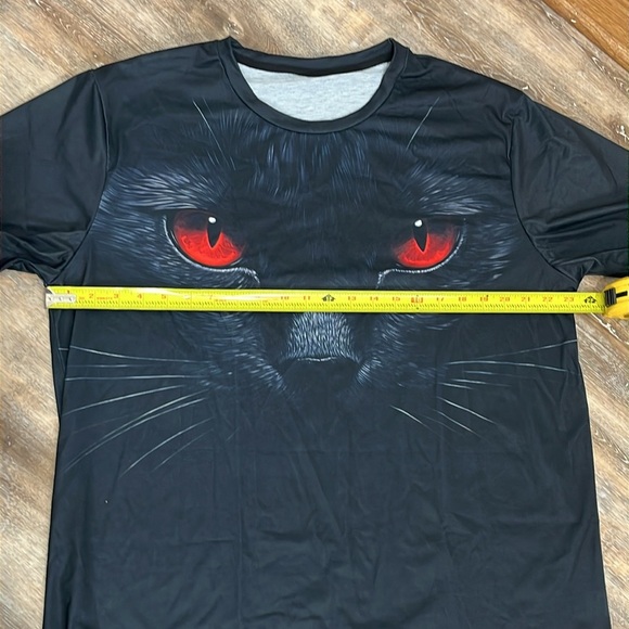 Shein Men's Manfinity Dauomo Size  XXL Black Cat Printed Short Sleeve T Shirt - Picture 5 of 9